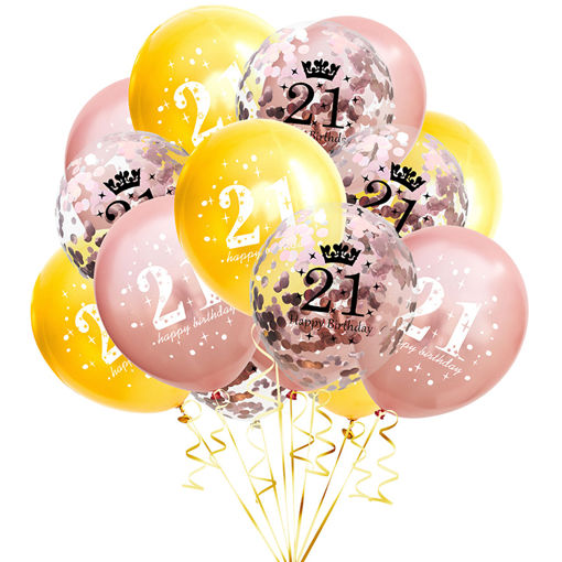 Picture of BALLOON BUNCH GOLD 21ST BIRTHDAY